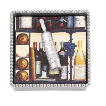 Mariposa Wine Bottle Beaded Napkin Box