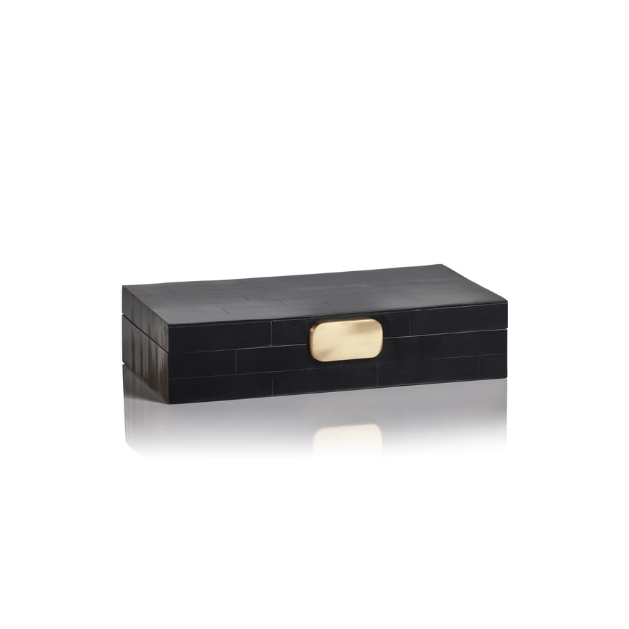 Black Bone Design Box with Brass Knob