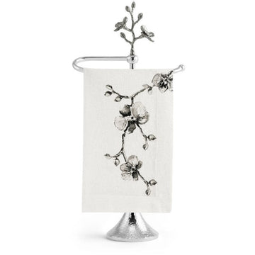 Black Orchid Fingertip Towel Stand - Stand w/ Towel