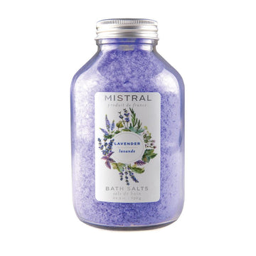 Mistral Bath Salt Glass Bottle- Lavender