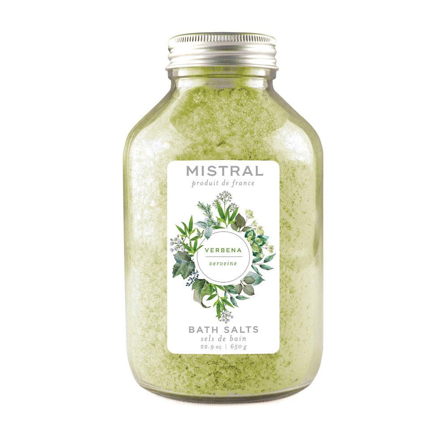 Mistral Bath Salt Glass Bottle- Verbena