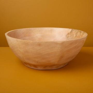 Kiln Mango Wood Curved Bowl Large