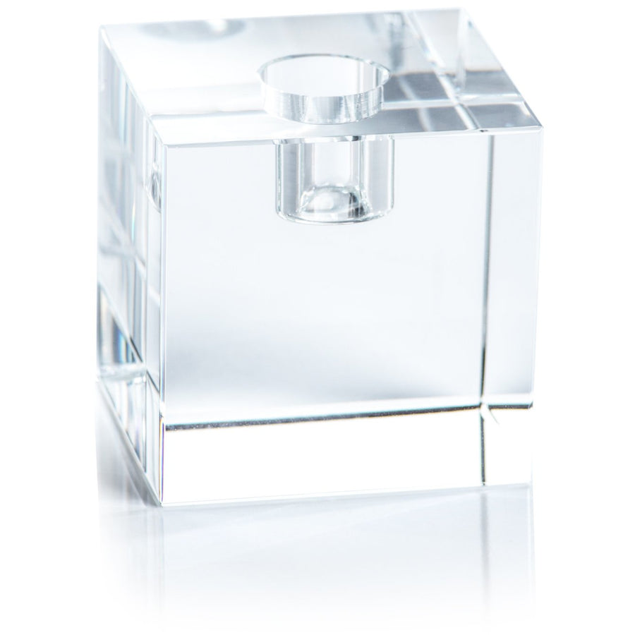 Square Crystal Glass Taper Holders