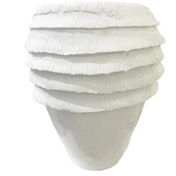 Fringe Vase White