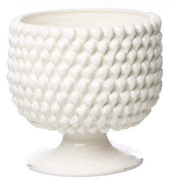 White Pinecone Planter Large