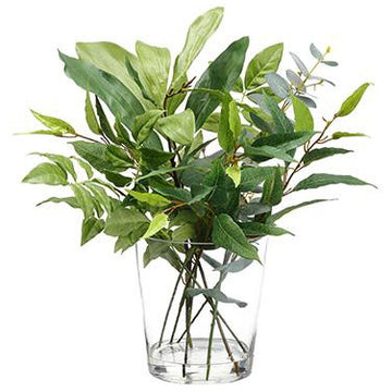 Assorted Leaf In Glass Green
