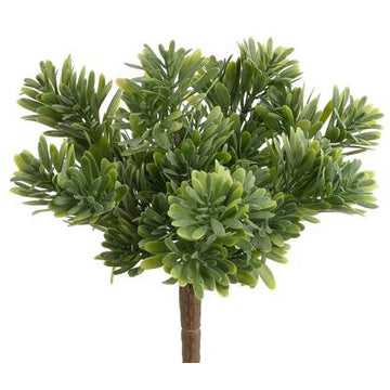 Plastic Succulent Grass Bush x7 Green