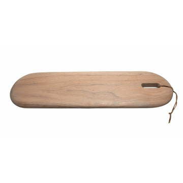 Acacia Wood Cutting Board Leather Strap