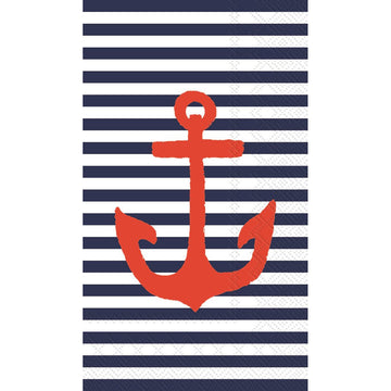 Guest Towels - Yacht Club Orange Anchor