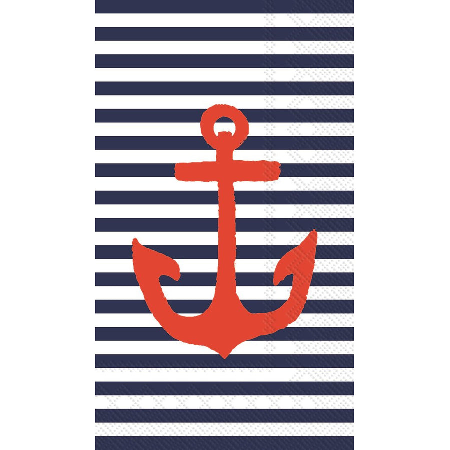 Guest Towels - Yacht Club Orange Anchor