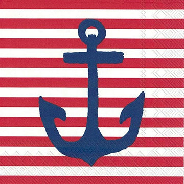 Beverage Napkins - Yacht Club Red Anchor