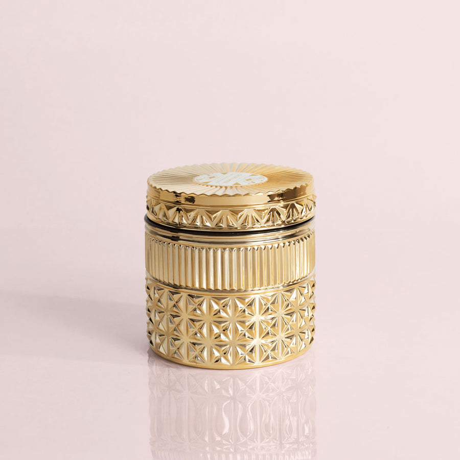 Capri Blue Gold Gilded Faceted Jar Exotic Blossom & Basil