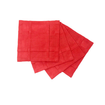 Square Linen Picada Napkins - Red