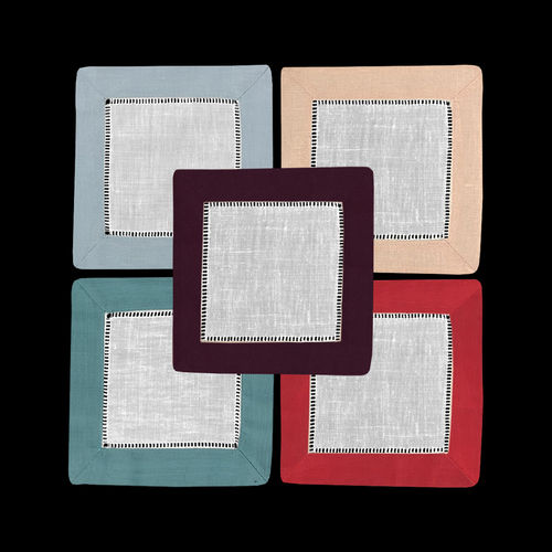 Hemstitch Cocktail Napkin Border 6x6