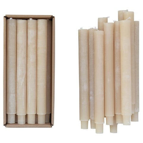 Unscented Taper Candles, Powder Finish, Set of 12