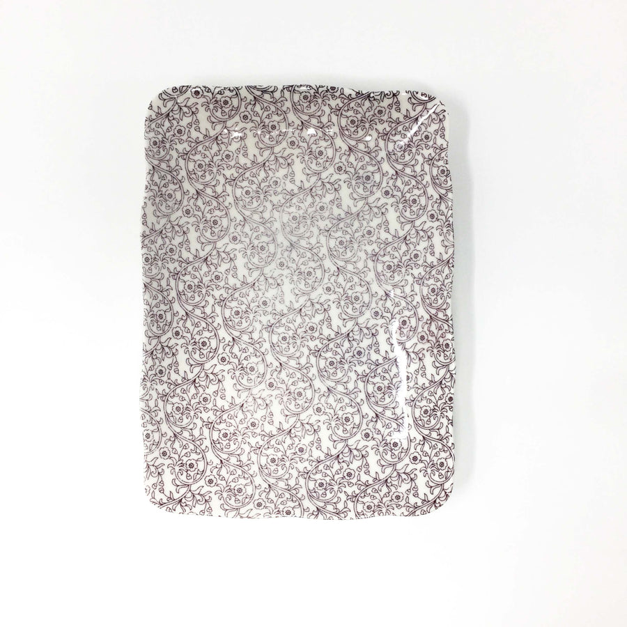 Square Plate Lilac Floral