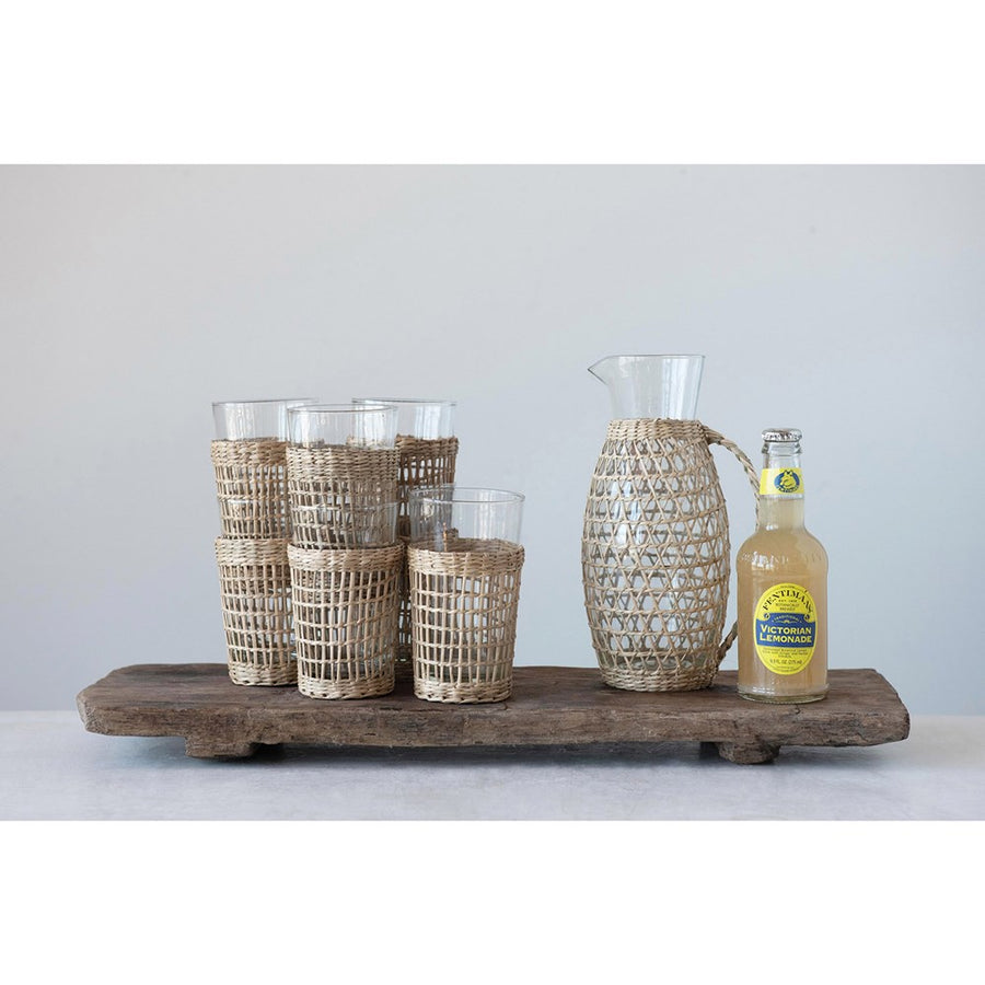 Woven Seagrass Sleeve Pitcher - B/O