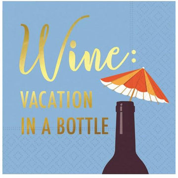 Cocktail Napkin - Wine: Vacation In A Bottle