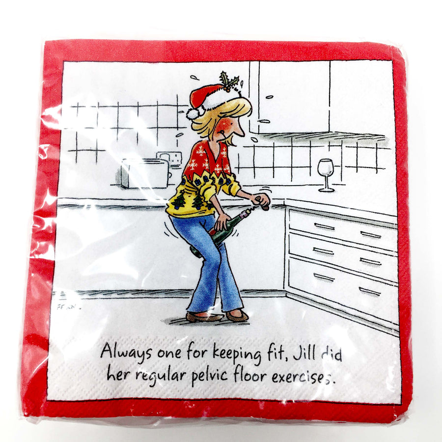 Cocktail Napkin - Christmas Floor Exercises