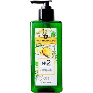 Via Mercato No.2 Liquid Hand Soap 12oz - Green Tea & White Musk