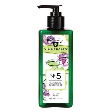 Via Mercato No.5 Liquid Hand Soap 12oz - Waterlily & Sandalwood