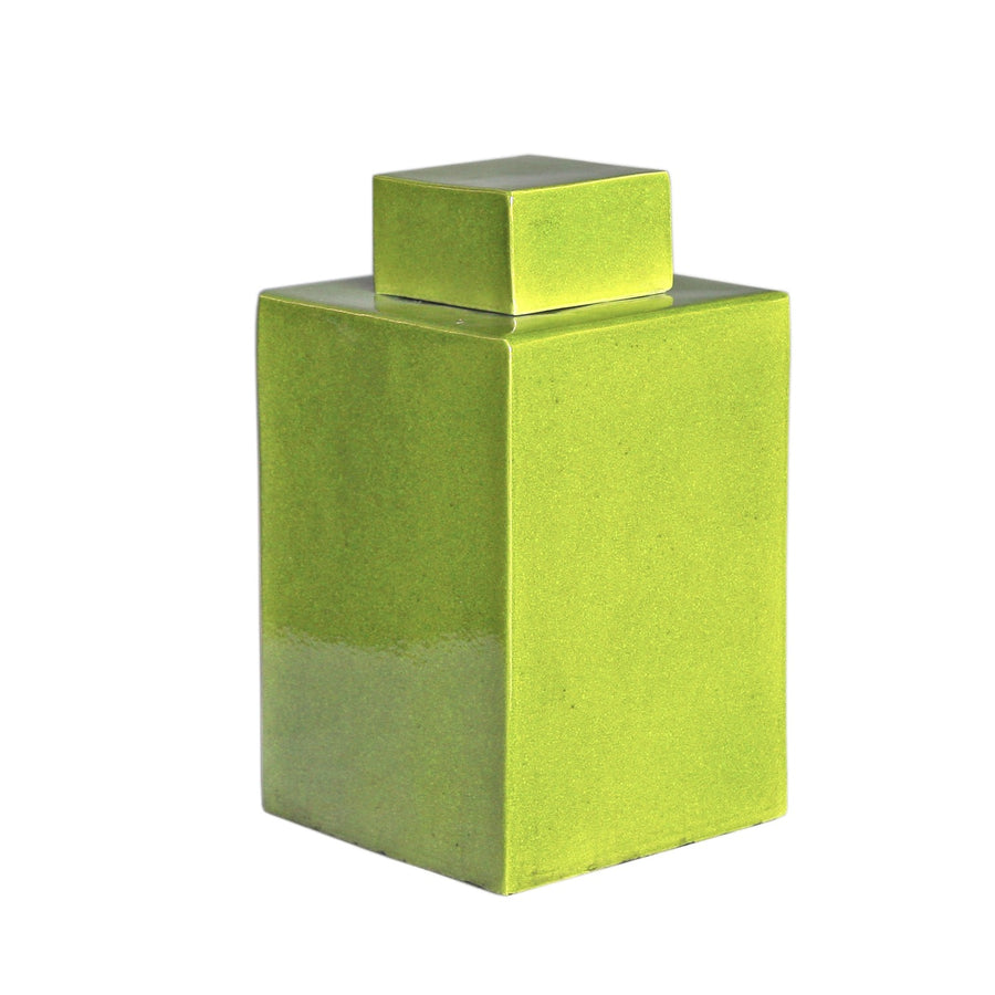 Square Tea Jar - Lime Green
