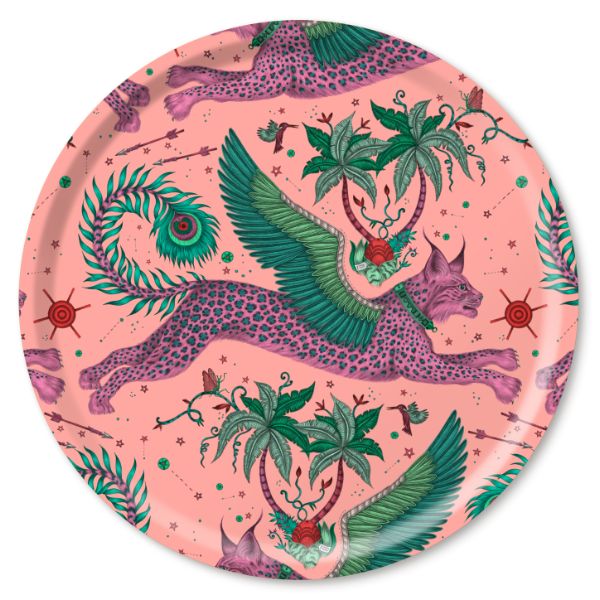 Emma J Shipley Lynx Tray - Circular Pink