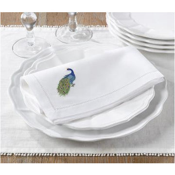 Peacock Hemstitch Napkin