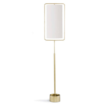 Geo Rectangle Floor Lamp-Natural Brass