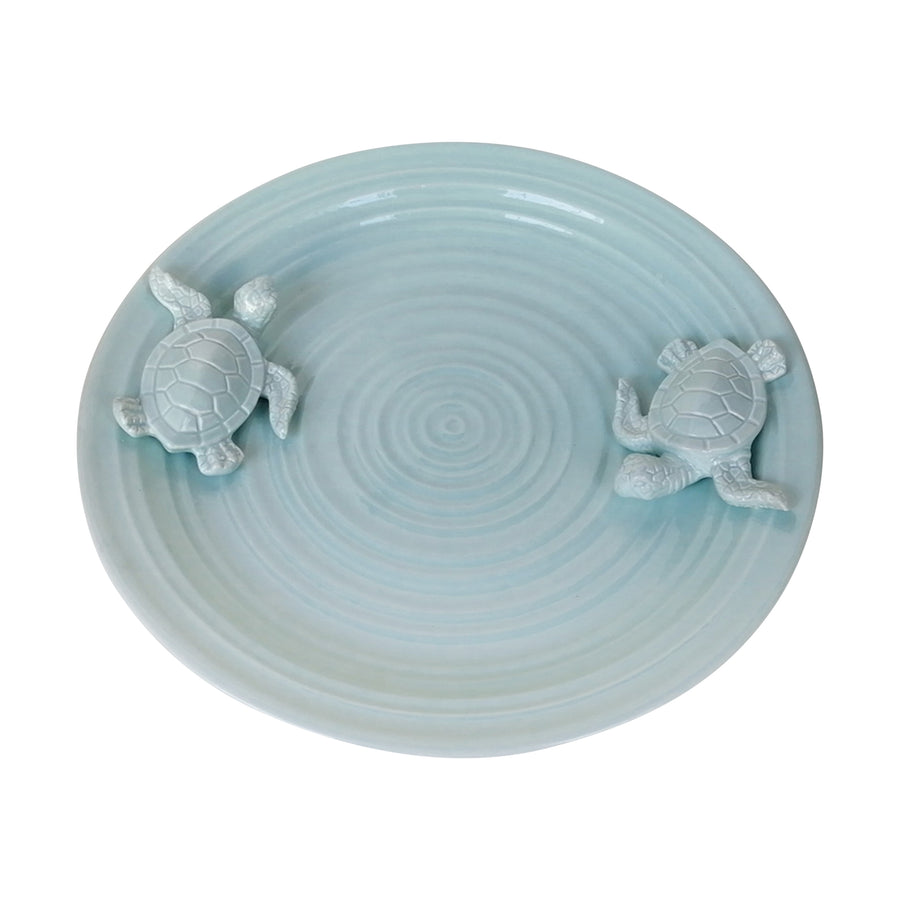 Blue Ceramic Decorative Plate - Turtles