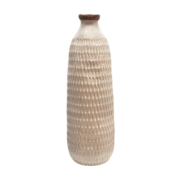 Dimpled Vase Ivory 24