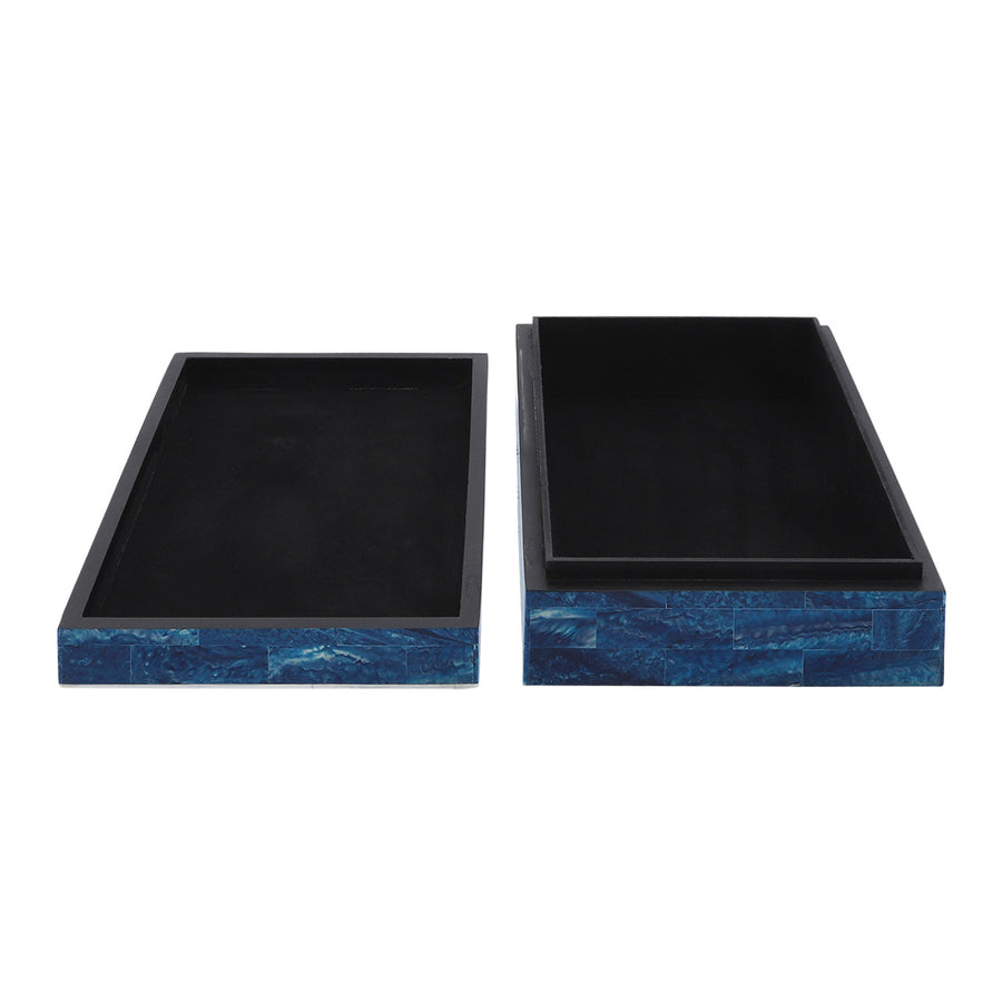 Resin Checkered Boxes, Blue