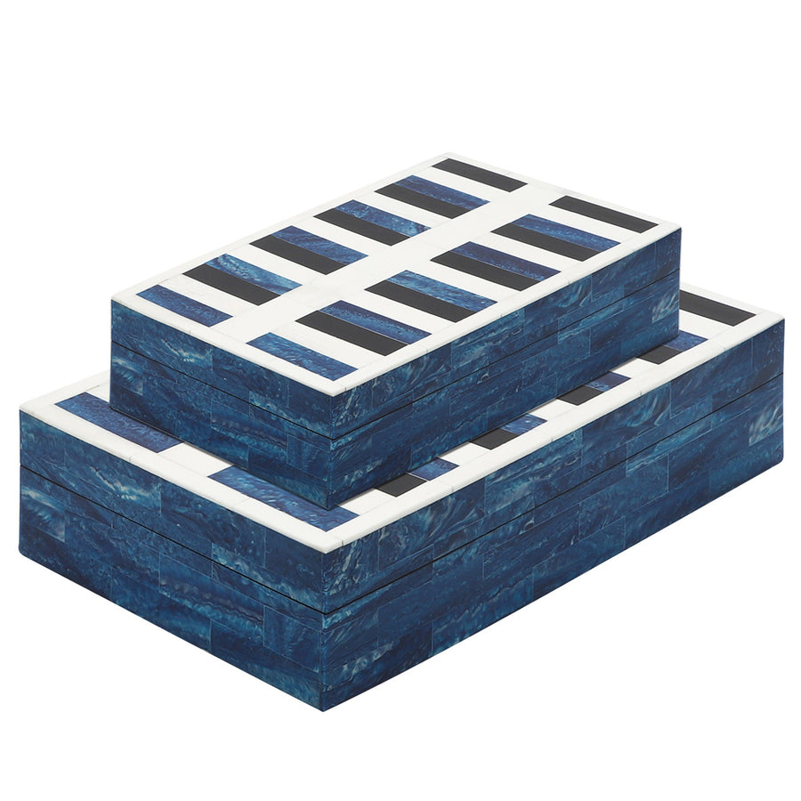 Resin Checkered Boxes, Blue