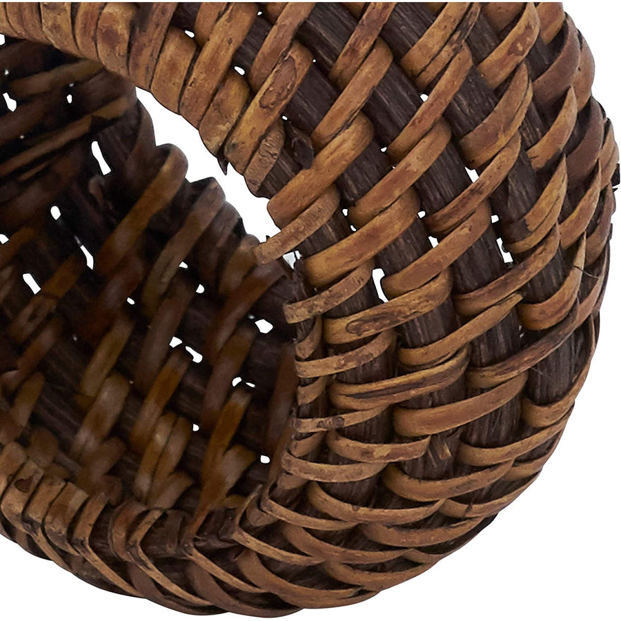 Woven Rattan Napkin Ring Brown