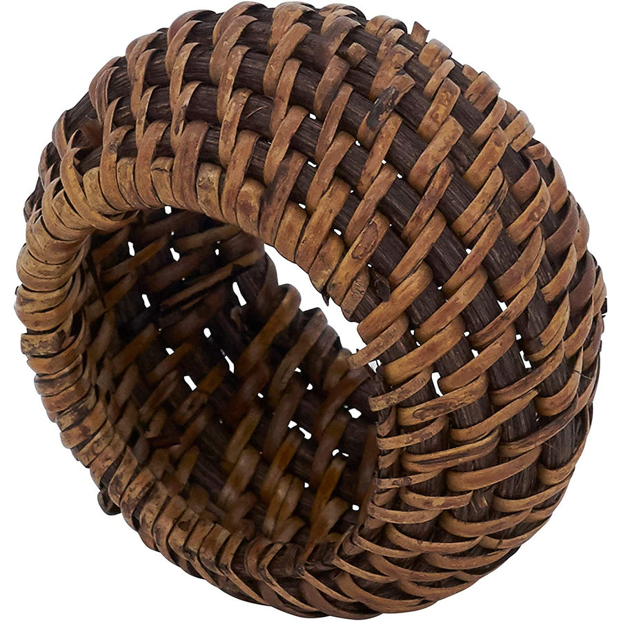 Woven Rattan Napkin Ring Brown