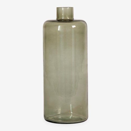 Slender Glass Vase - Clear with Greenish Tint