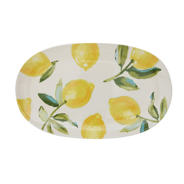 Stoneware Platter with Lemons