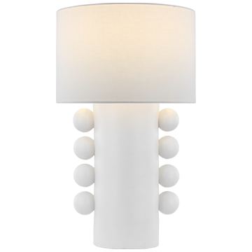 Tiglia Tall Table Lamp in Plaster White with Linen Shade