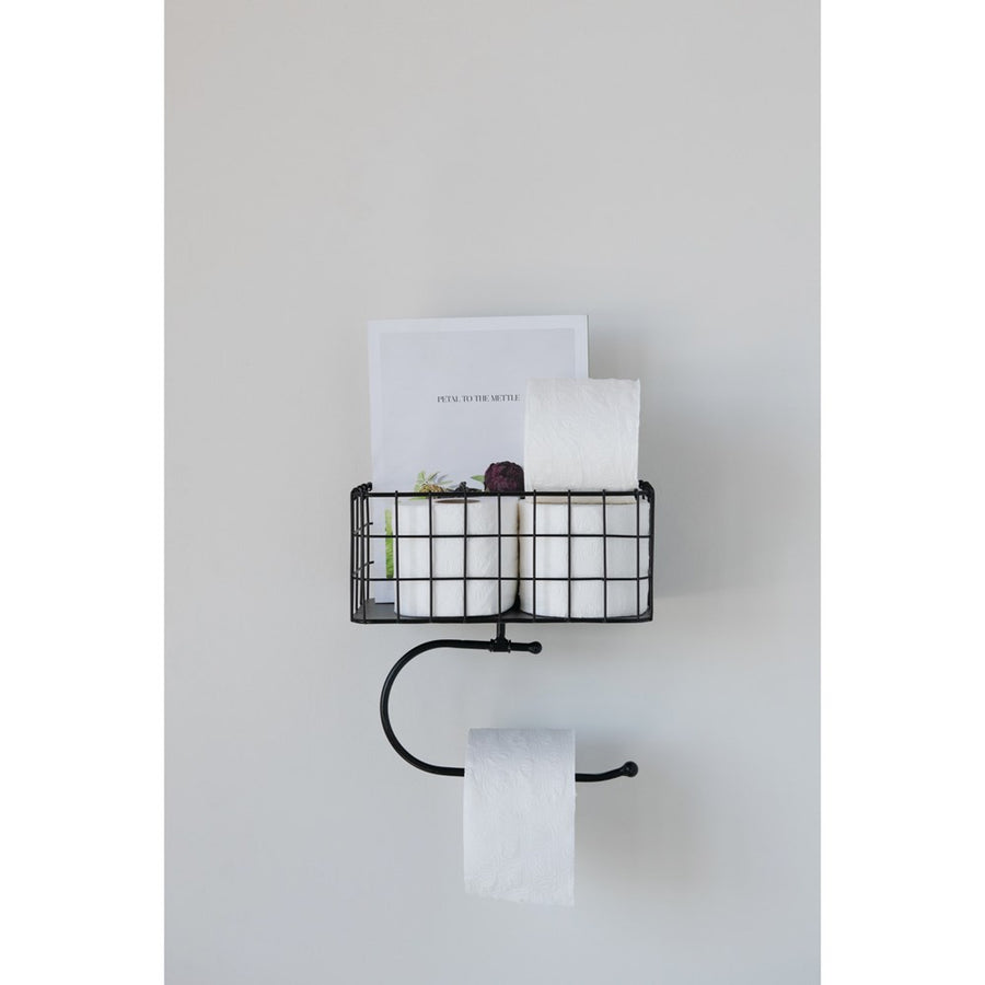 Metal Wall Basket with Tissue Holder