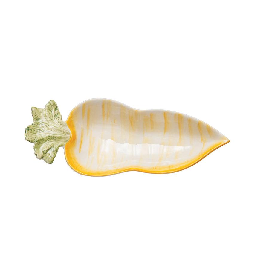 Hand-Painted Stoneware Carrot Dish