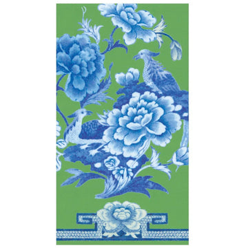 Guest Towel Napkins - Green and Blue Plate Country