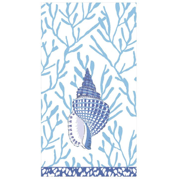 Guest Towel Napkins - Shell Toile Blue