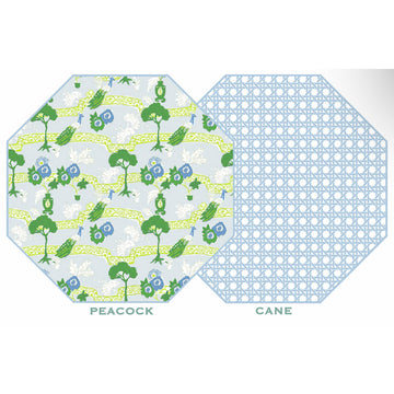 Reversible Peacock and Sky Cane Placemat