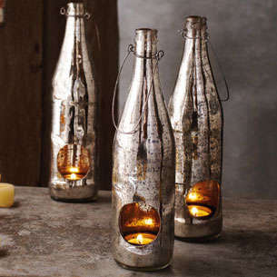 Antique Mercury Glass Recycled Bottle