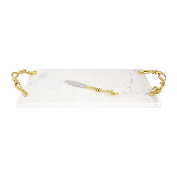 Michael Aram Wisteria Gold Cheese Board with Knife